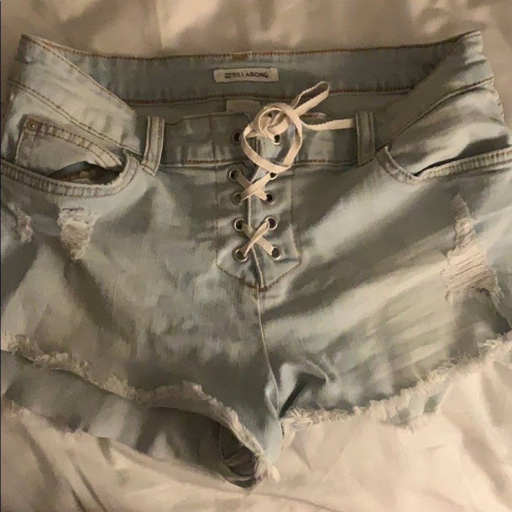 Billabong tie up jean shorts